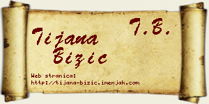 Tijana Bižić vizit kartica